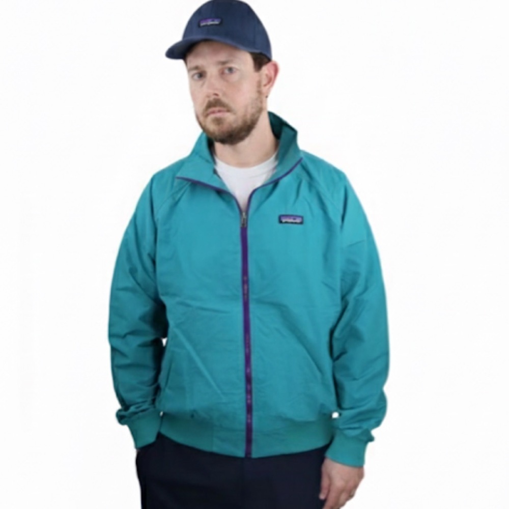 Patagonia Rare Teal “Baggies” Retro Look Windbreaker Jacket Large EUC! - Picture 11 of 13